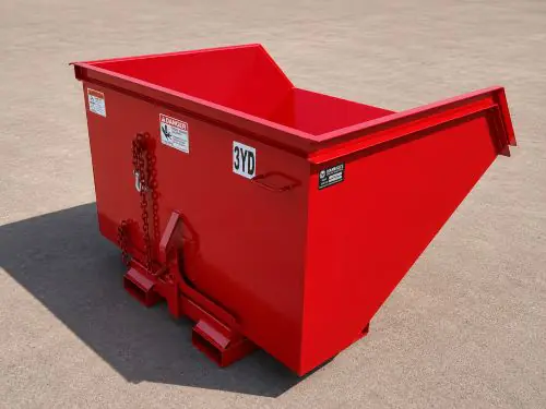 red 3 yard tilt hopper for sale
